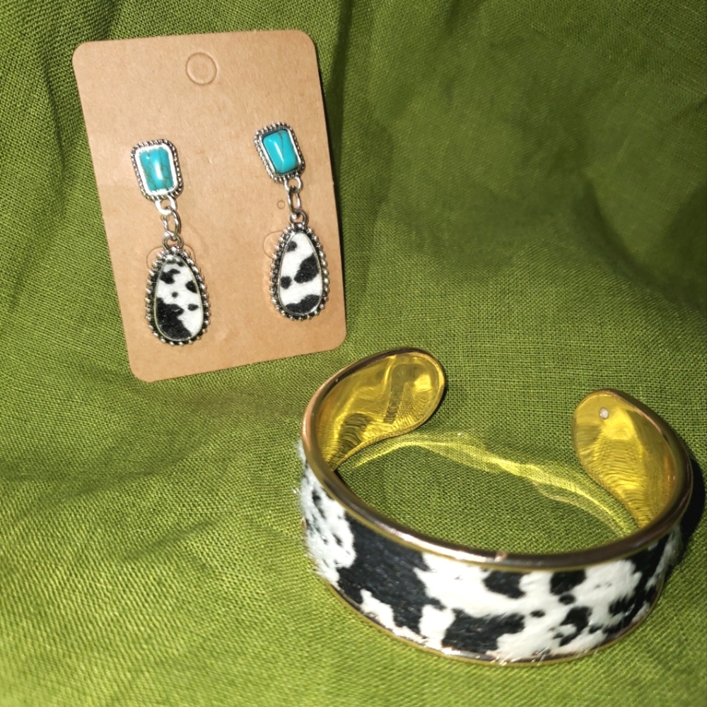 Cowhide Turquoise Western Set